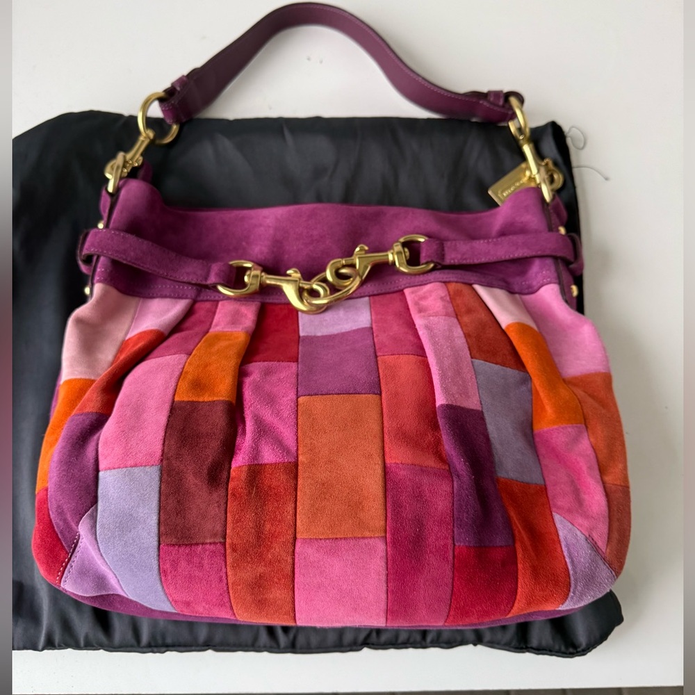 Coach NWOT suede Patchwork Multicolor Shoulder Bag WHAT A BEAUTIFUL BAG!